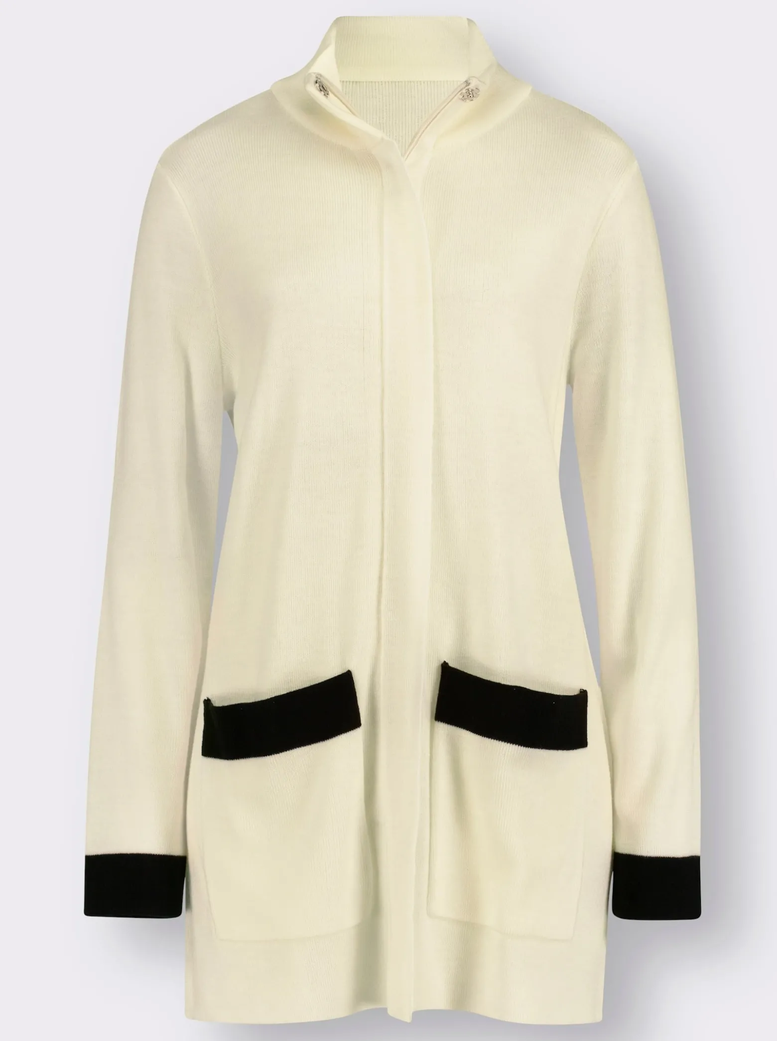 Longstrickjacke mit Reißverschluss