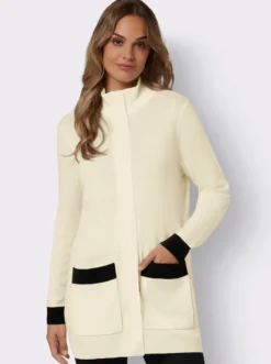 Longstrickjacke mit Reißverschluss