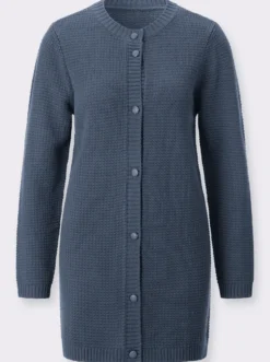 Longstrickjacke mit Schmuckknöpfen