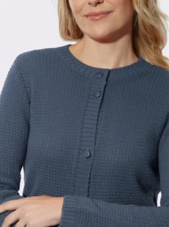 Longstrickjacke mit Schmuckknöpfen
