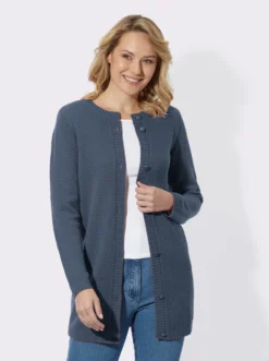 Longstrickjacke mit Schmuckknöpfen