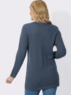 Longstrickjacke mit Schmuckknöpfen