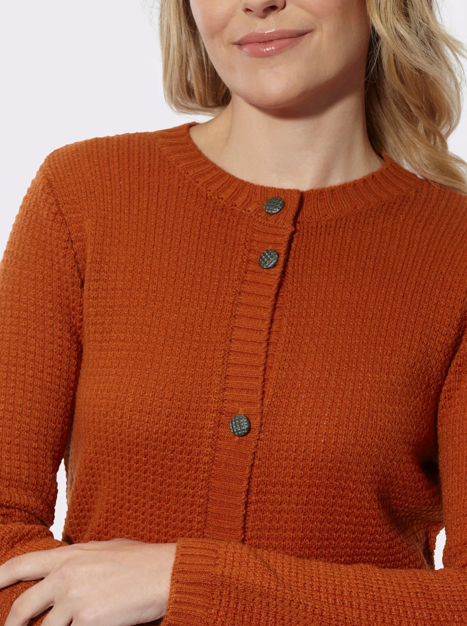 Longstrickjacke mit Schmuckknöpfen