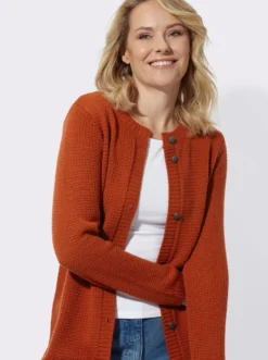 Longstrickjacke mit Schmuckknöpfen