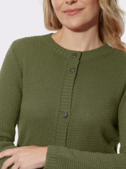 Longstrickjacke mit Schmuckknöpfen