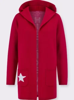 Longstrickjacke mit Schriftzug