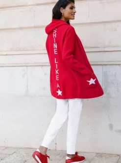 Longstrickjacke mit Schriftzug