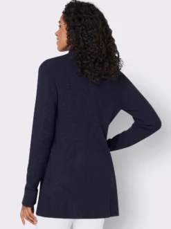 Longstrickjacke mit Stehkragen