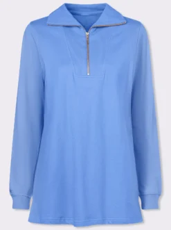 Longsweatshirt mit Troyerkragen