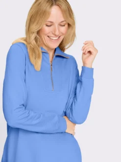 Longsweatshirt mit Troyerkragen