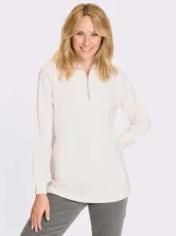 Longsweatshirt mit Troyerkragen