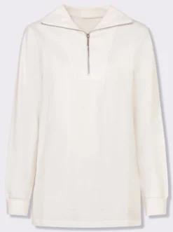 Longsweatshirt mit Troyerkragen