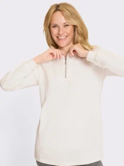 Longsweatshirt mit Troyerkragen
