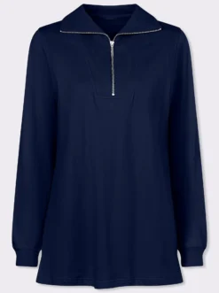 Longsweatshirt mit Troyerkragen