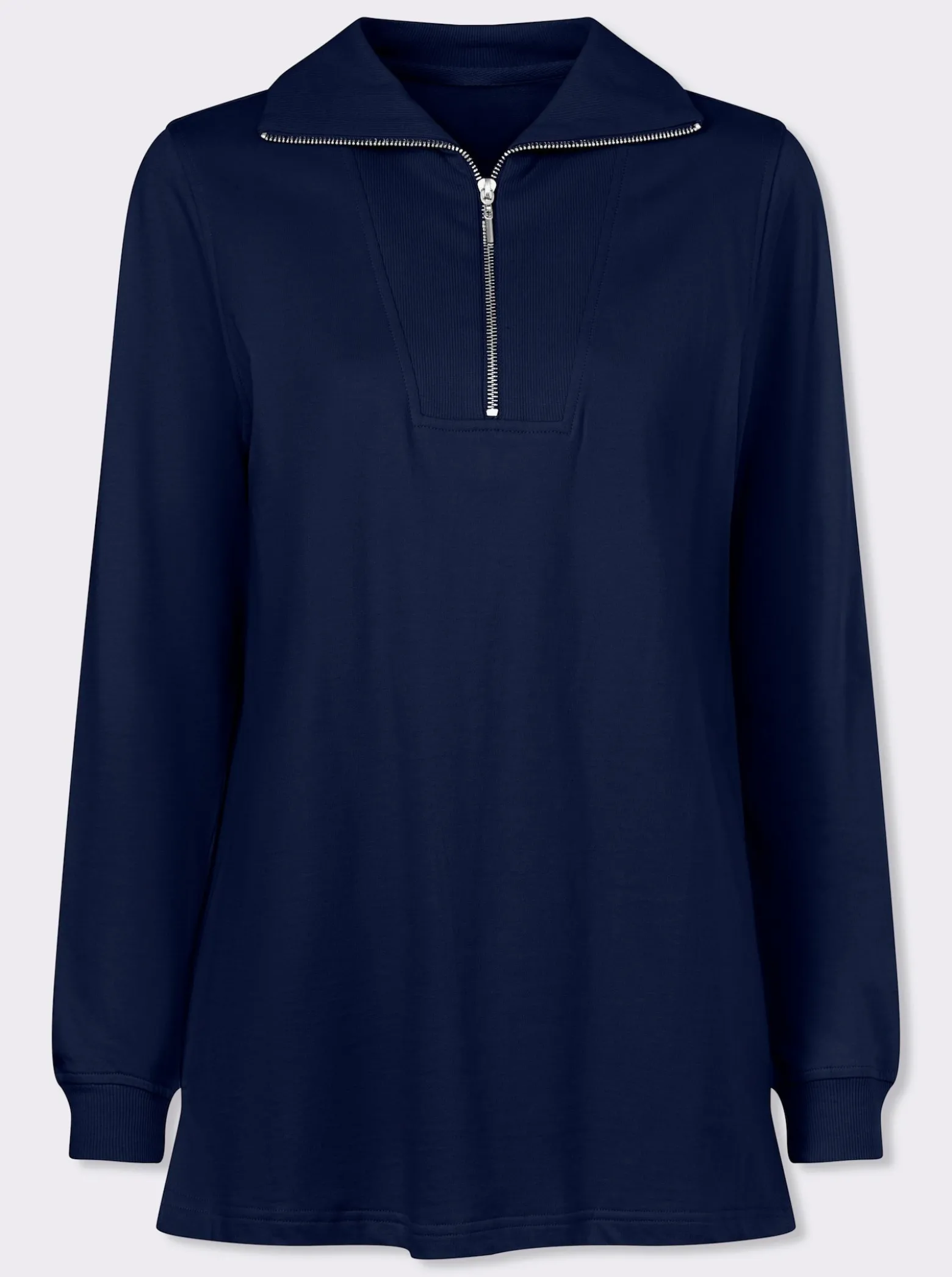 Longsweatshirt mit Troyerkragen