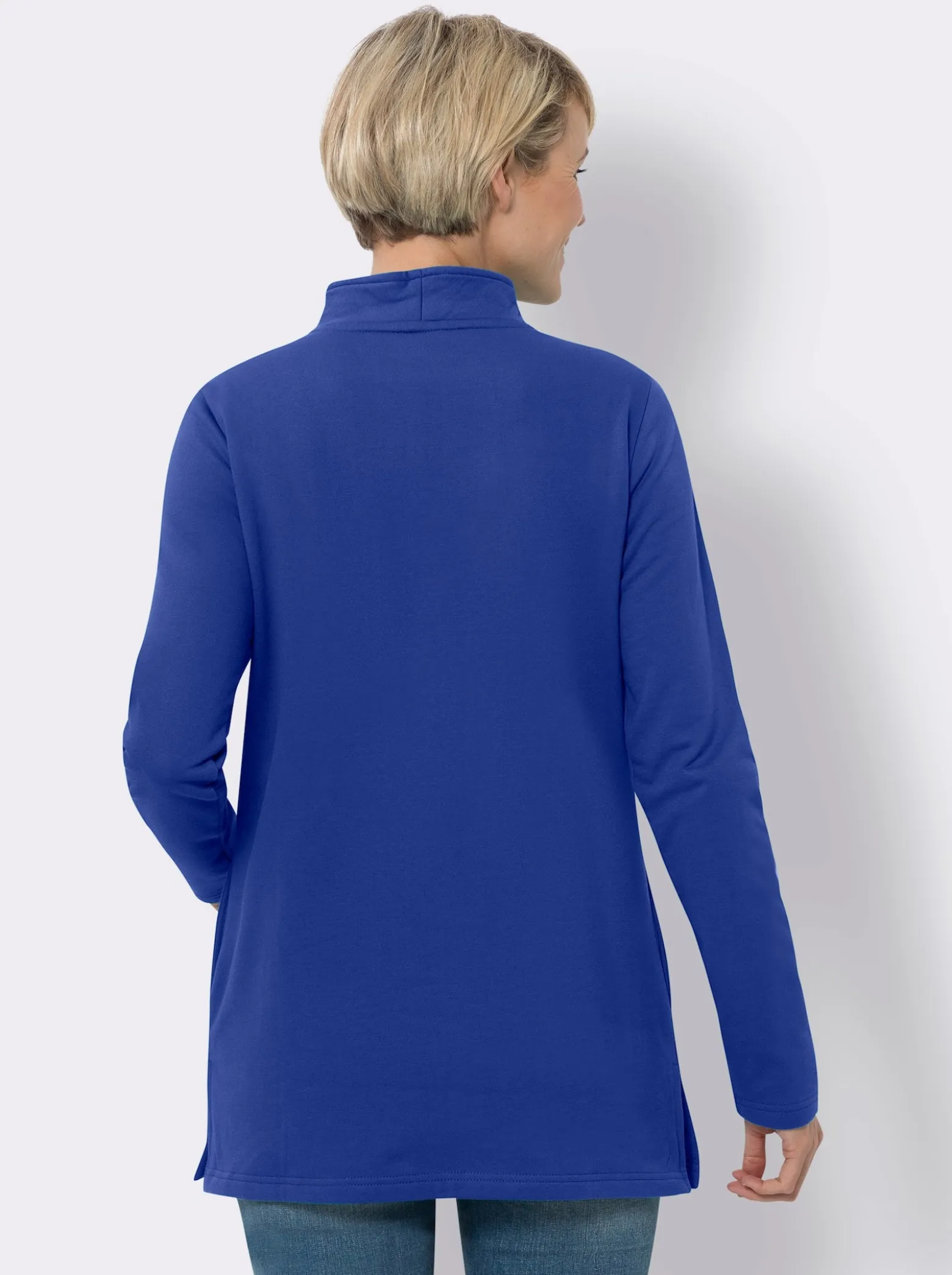 Longsweatshirt mit Troyerkragen