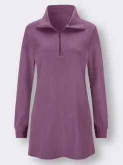 Longsweatshirt mit Umlegekragen