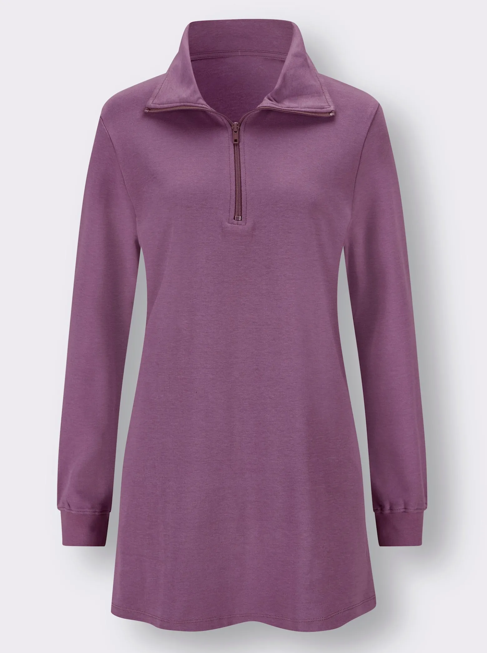 Longsweatshirt mit Umlegekragen
