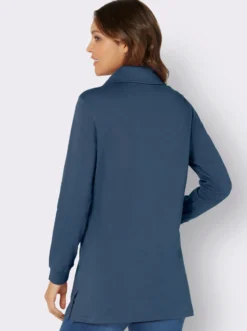 Longsweatshirt mit Umlegekragen