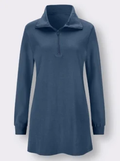 Longsweatshirt mit Umlegekragen
