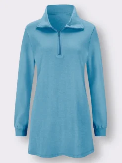 Longsweatshirt mit Umlegekragen