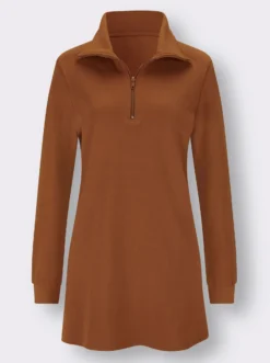 Longsweatshirt mit Umlegekragen