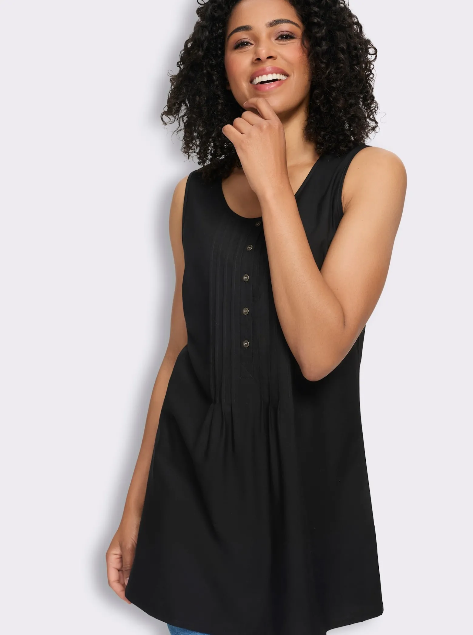 Longtop in leicht ausgestellter A-Form