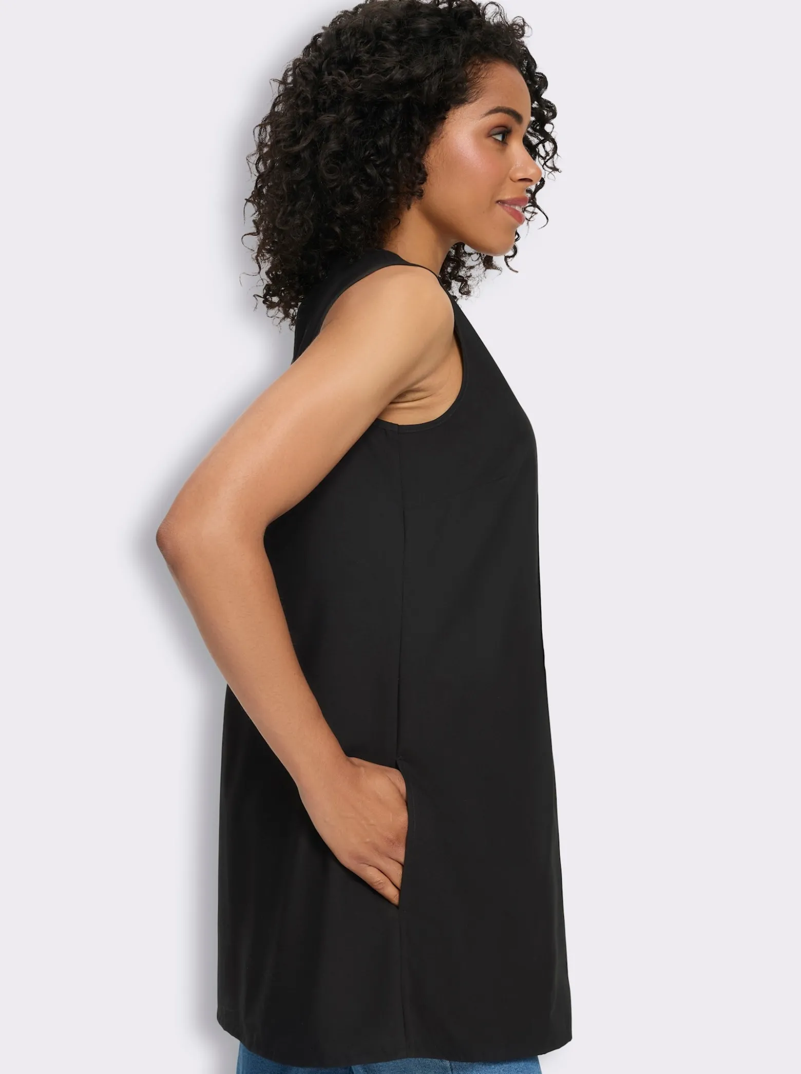 Longtop in leicht ausgestellter A-Form