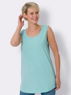 Longtop mit abgerundetem Saum