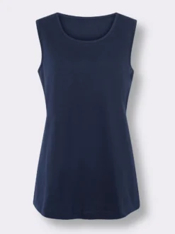 Longtop mit abgerundetem Saum