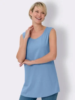 Longtop mit abgerundetem Saum