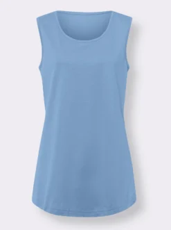 Longtop mit abgerundetem Saum