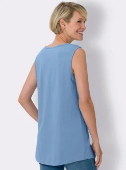 Longtop mit abgerundetem Saum