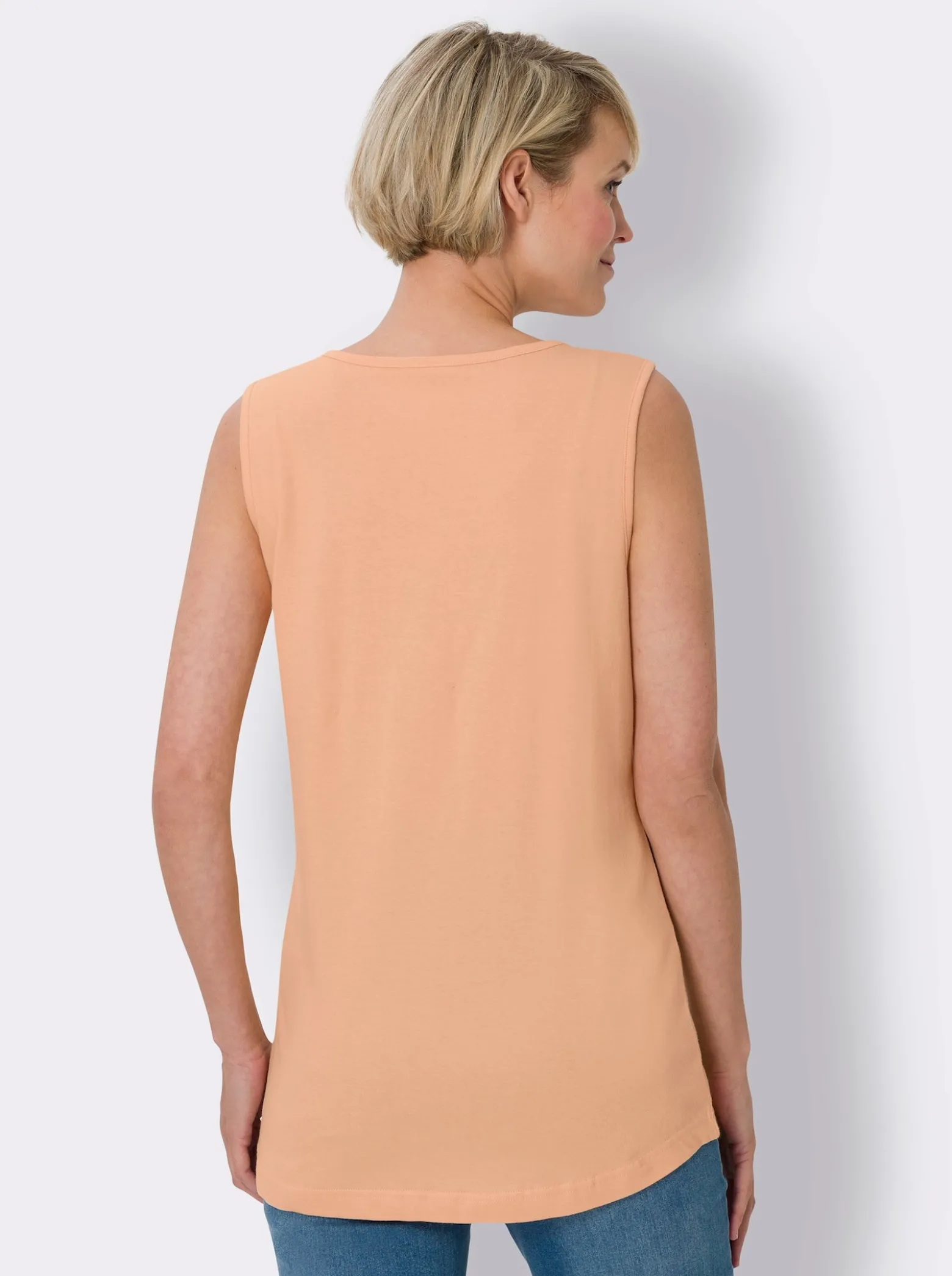 Longtop mit abgerundetem Saum