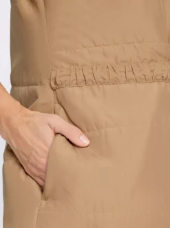 Longweste mit gerafftem Stehkragen, Stepp