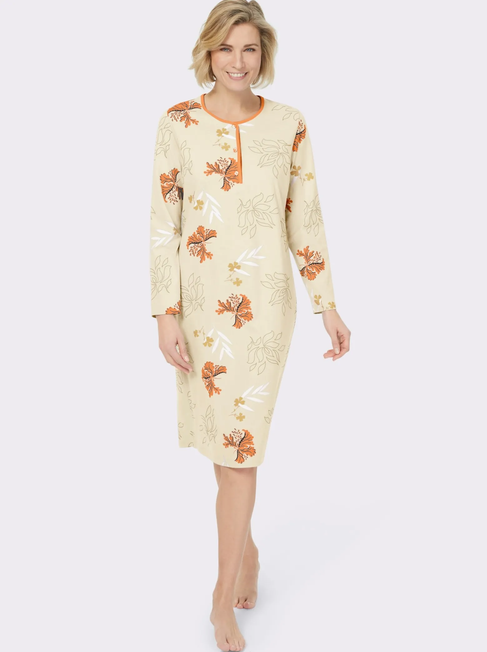 Nachthemden im Doppelpack, floraler Print