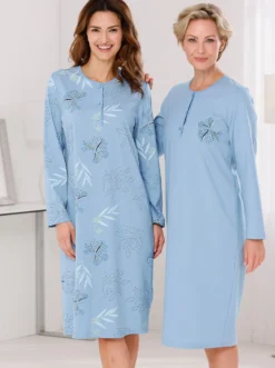 Nachthemden im Doppelpack, floraler Print