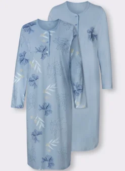 Nachthemden im Doppelpack, floraler Print