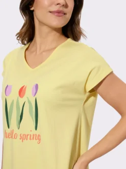 Nachthemd mit platziertem Tulpen-Druck