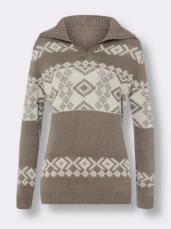Norwegerpullover in Jacquard-Strick