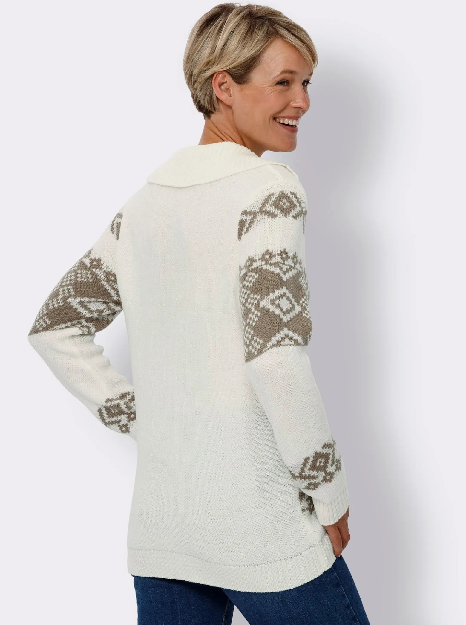 Norwegerpullover in Jacquard-Strick