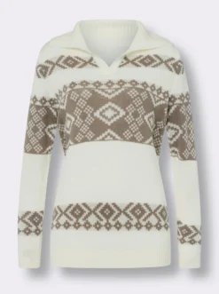 Norwegerpullover in Jacquard-Strick