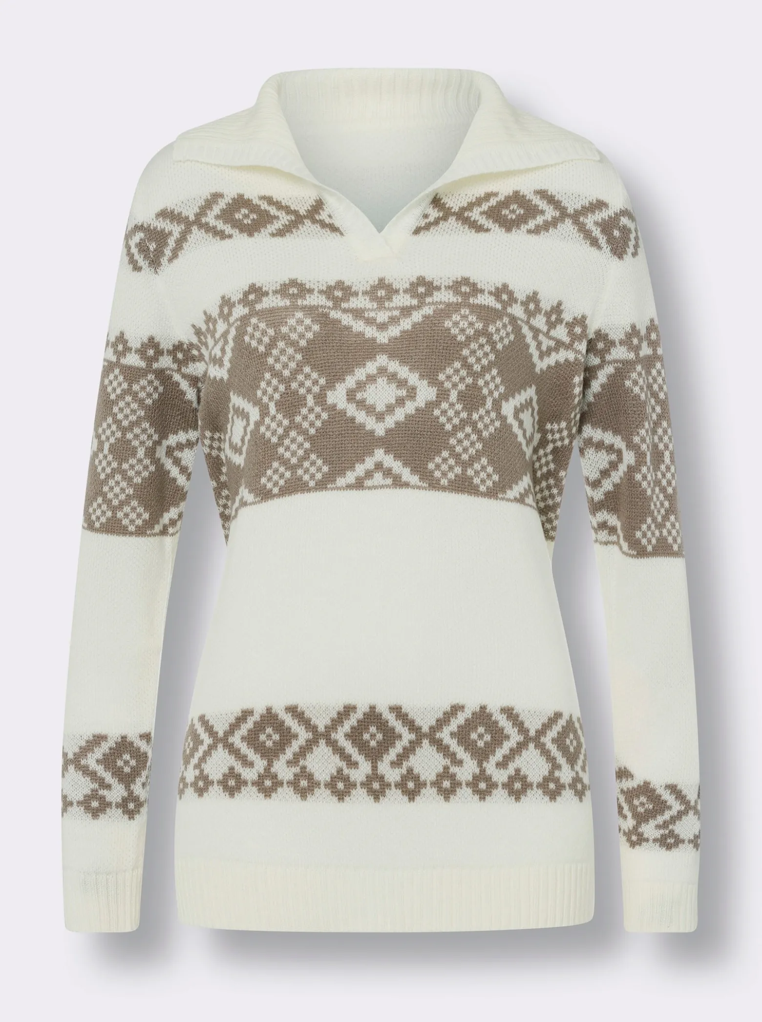 Norwegerpullover in Jacquard-Strick
