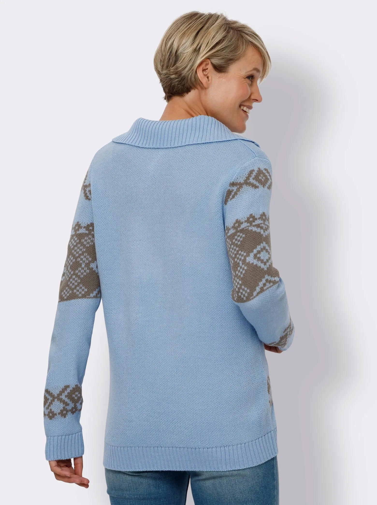 Norwegerpullover in Jacquard-Strick