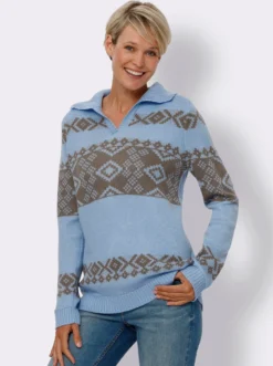Norwegerpullover in Jacquard-Strick