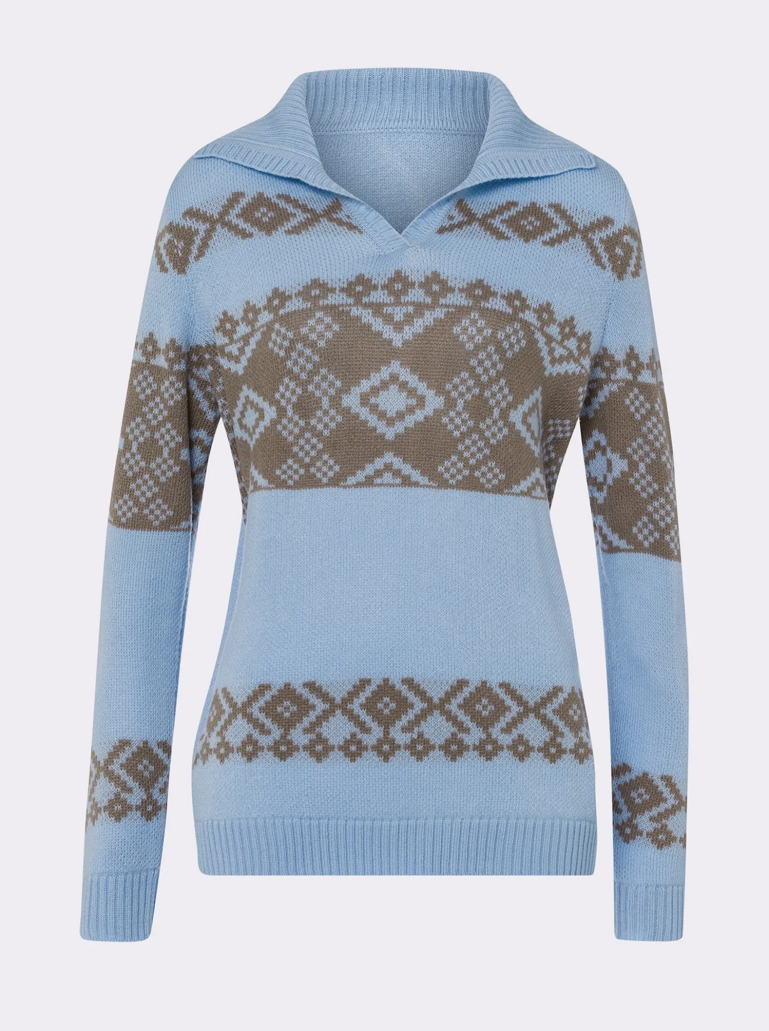 Norwegerpullover in Jacquard-Strick