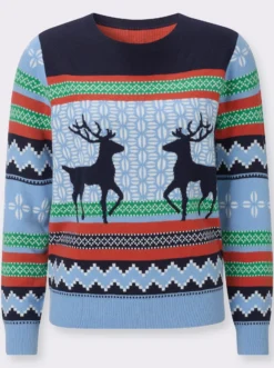 Norwegerpullover mit gerippten Bündchen