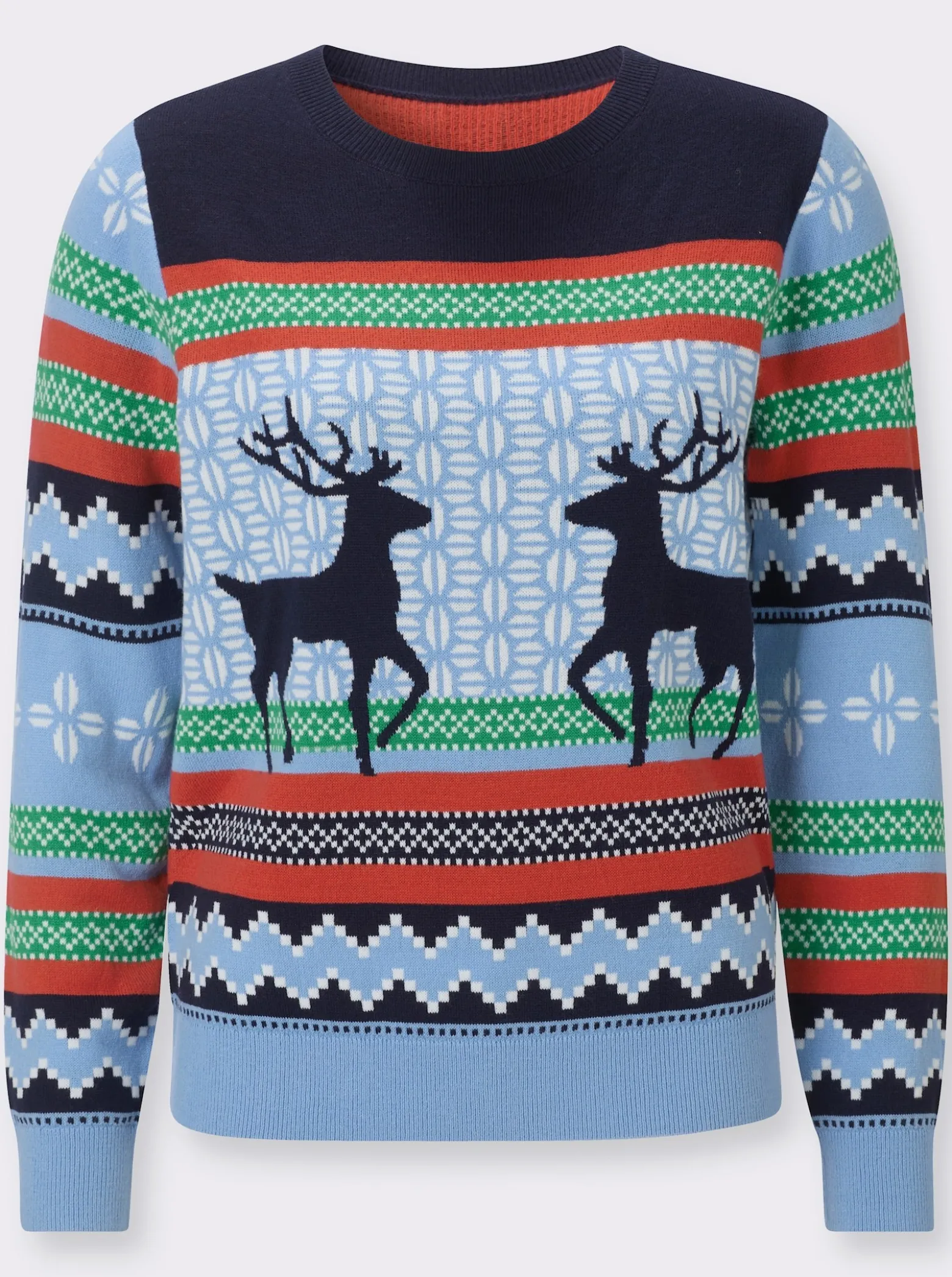 Norwegerpullover mit gerippten Bündchen