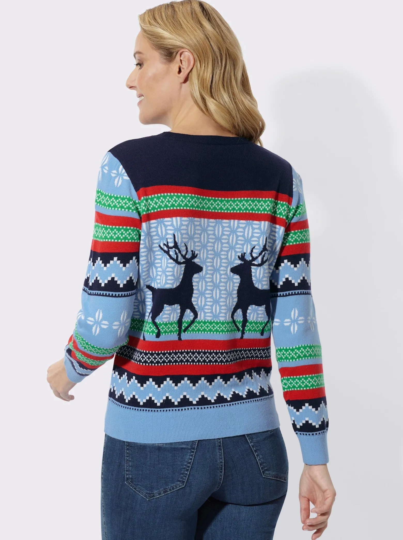 Norwegerpullover mit gerippten Bündchen