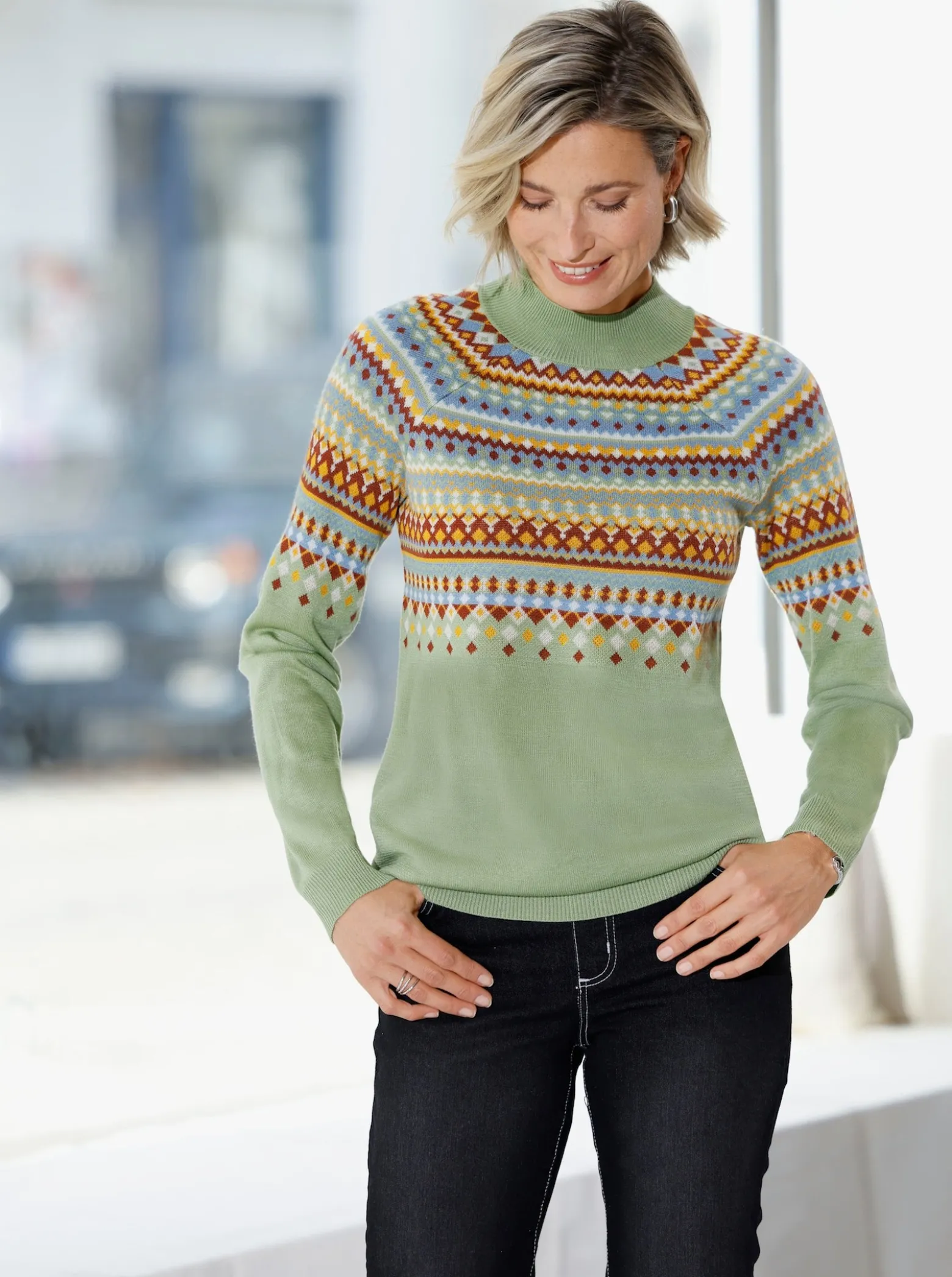 Norwegerpullover mit Raglan-Ärmeln